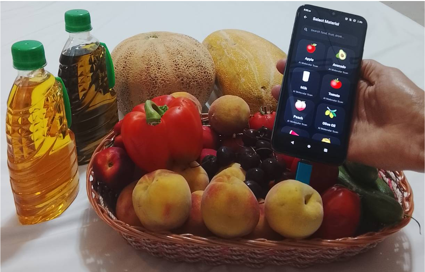 NooraSense device analyzing tomatoes